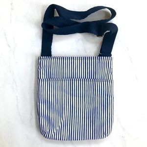 Thirty-One Cross Body Bag - Blue & White Stripes